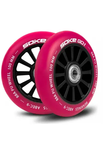 Kółka do hulajnogi 100 mm rubinowe 2 szt.