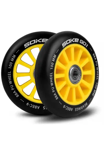 Kółka do hulajnogi 100 mm żółte 2 szt.