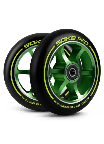 Kółka do hulajnogi 110 mm zielone 2 szt.